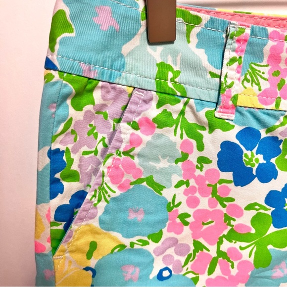 Lilly Pulitzer Spring Fling Buttercup Pastel Floral Scalloped Shorts Size 00 28W - Picture 10 of 14